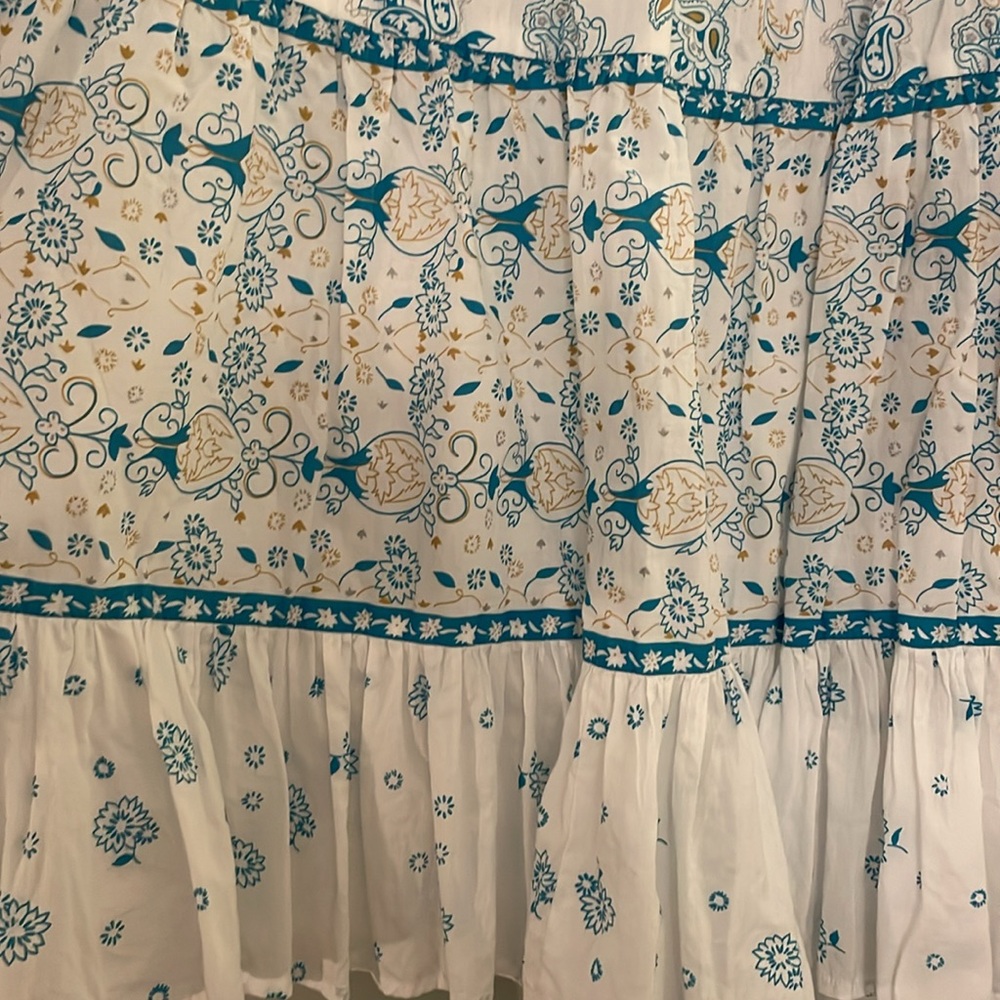 Chadwicks Floral Blue and White‎ Maxi Cotton Skirt, size L - Picture 5 of 6